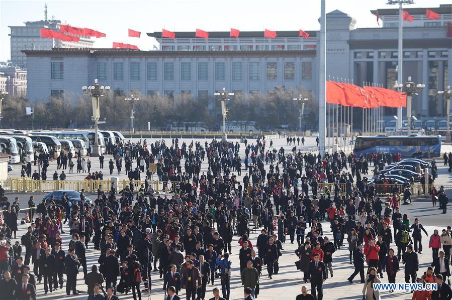 3rd plenary meeting of 4th session of 12th NPC held in Beijing(1/7)