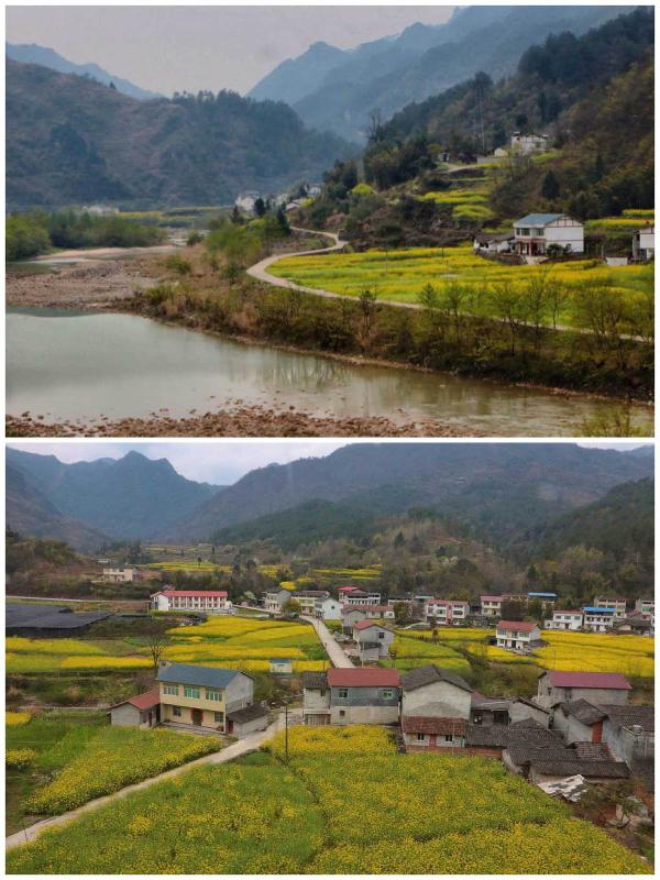 The beauty of northern Sichuan alongside the railway 2017 (Photo by Bruce Connolly/chinadaily.com.cn)
From Baoji we were “double-headed”, hauled by two powerful locomotives for the route would be leading up into mountainous northern Sichuan. I noticed frustratingly that daylight was slowly fading. Photography!
Initially this mostly single-track line with passing loops climbed through spectacular scenery, crawling along ledges above at times rivers cascading through narrow gorges. Lengthy tunnels penetrated steep forested slopes. Back in the dining car it was difficult to eat for I was constantly trying to watch such magnificent scenery despite the encroaching darkness. Stopping at remote, alpine stations, lengthy freight trains waited to head north while villagers ran alongside our coaches offering water, fruit and boiled corn cobs to passengers seated at open carriage windows.