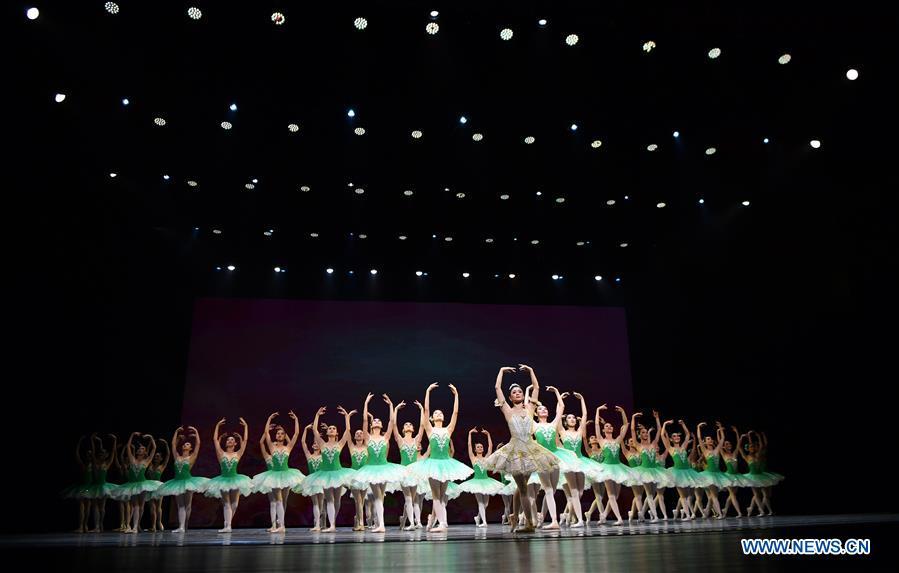 Dancers perform during the awarding ceremony of the Lotus Awards, China\'s top award for dancing art, in Haikou, capital of south China\'s Hainan Province, Jan. 6, 2019. (Xinhua/Guo Cheng)